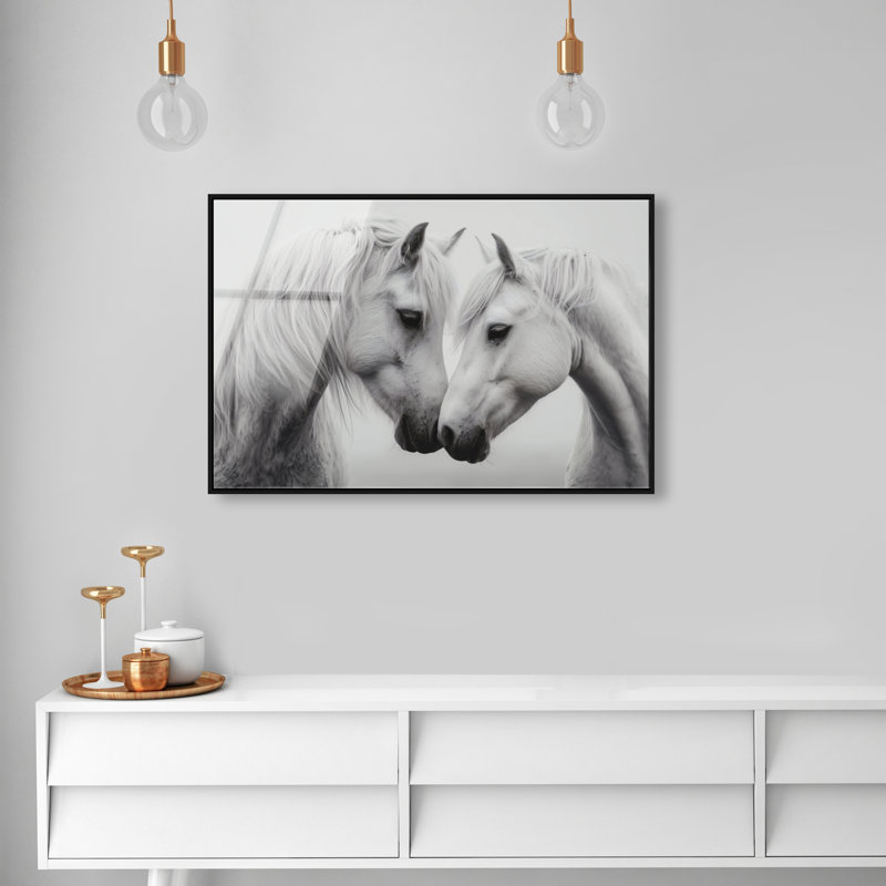 Twin Souls I Print by Oliver Gal, 17"H x 25"W, Black Floater Frame