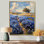 Décoration murale bleue bleu vert bleu Bonnets Tranquility Field II - Blue Bonnets