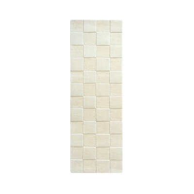 CHECKERBOARD Hand Loomed Wool Checkered Area Rug