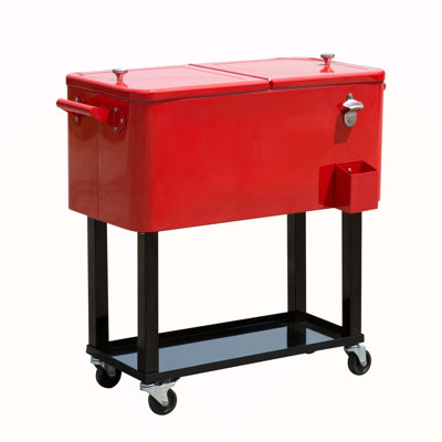 Chariot à glaçons sur roulettes Outsunny 80 QT