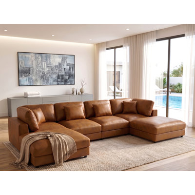 Faux Leather Fabric Modular Sectional
