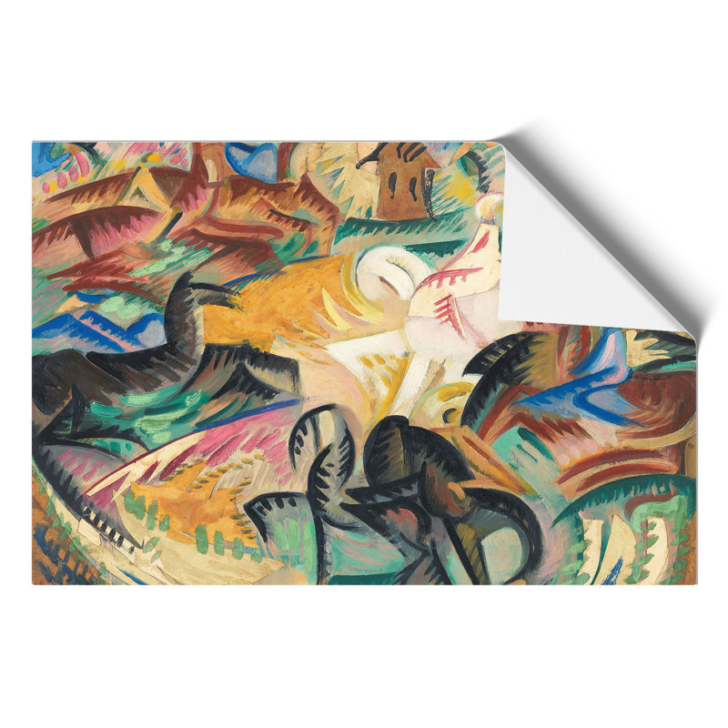 Horses by Alice Bailly - No Frame Painting, 30cm H x 42cm W x 0.1cm D