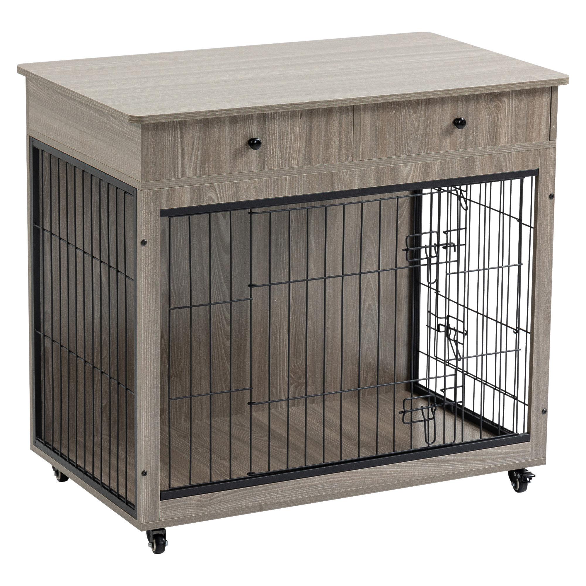 Tucker Murphy Pet™ Dog Crate Furniture, Wooden Dog Crate End Table, Dog ... - Dog Crate Decorative Trim
