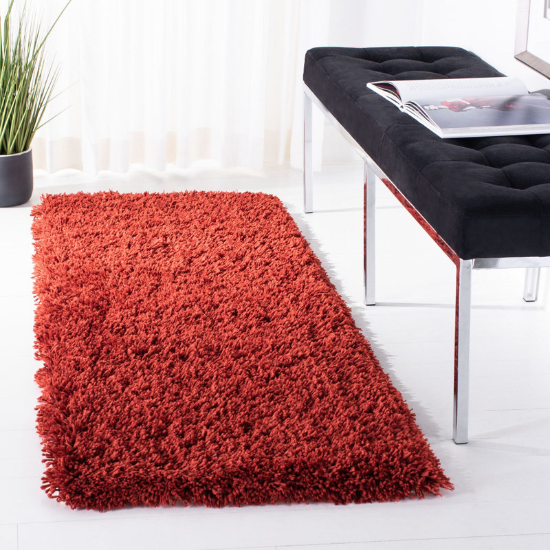 Assar Handmade Tufted Rust Area Rug, Runner 2'3" x 6'