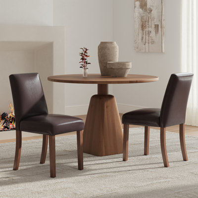 17.3'' Wide Modern Upholstered Fabric High Back Parsons Side Dining Chair with Solid Wood Legs