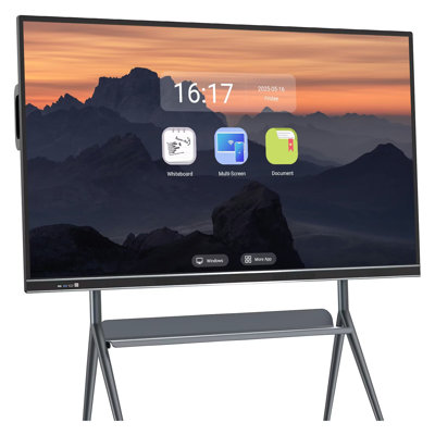 Solde JYXCN! Tableau blanc interactif tout-en-un à écran tactile de 86 pouces avec système double Smart Board, partage de nuage en tout temps, idéal pour les fiançailles en classe, bureau (avec fixation murale incluse)