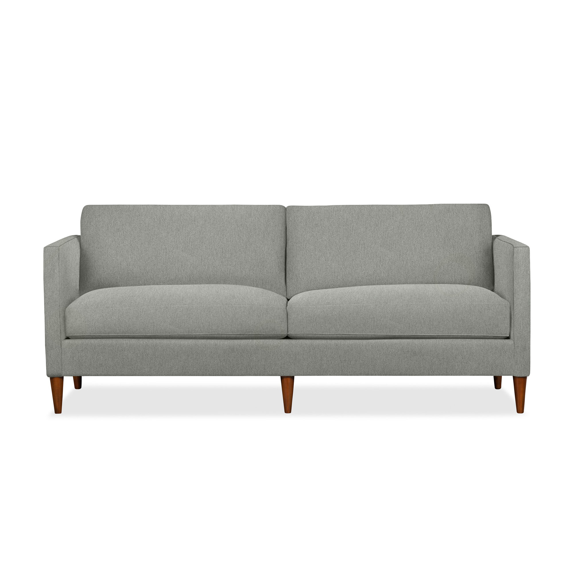 Clifford 87" Upholstered Custom Sofa, Ticket Smoke Heathered Basketweave