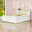 Grand lit plateforme en bois 2 tiroirs avec tête de lit à DEL et lit gigogne simple TG-114295604