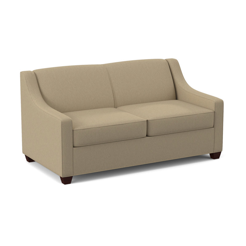 Phillips 68" Recessed Arm Sofa Bed with Reversible Cushions, Empire Mahogany, Hybrid, Antic Sahara