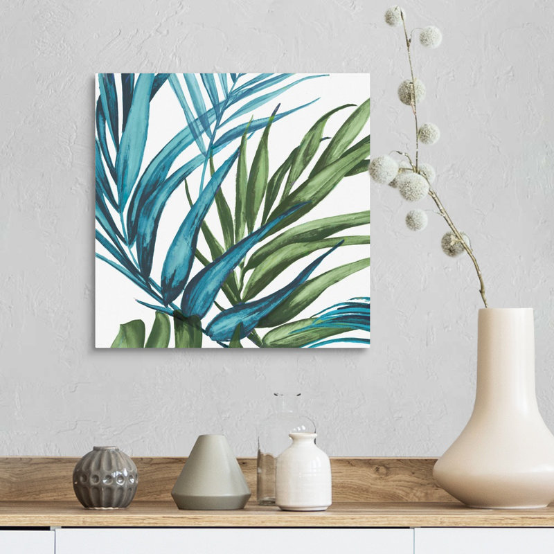«Palm Leaves II» par Eva Watts - reproduction d'art sur toile, Toile tendue, H 16 po x l 16 po x P 1,25 po