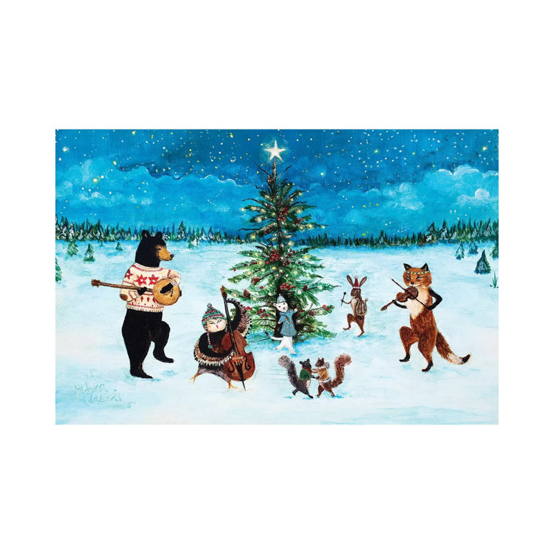 Ô nuit joyeuse! par Jahna Vashti - peinture sur toile tendue, H 18 po x l 26 po x P 1,5 po