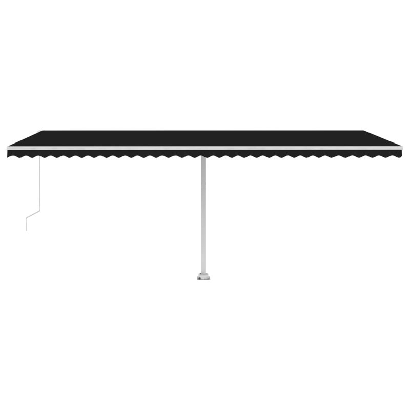 Dakota Fields 235.8cm D Retractable Patio Awning, Solid Colour, Black, 245cm H  x 350cm W x 235.8cm D