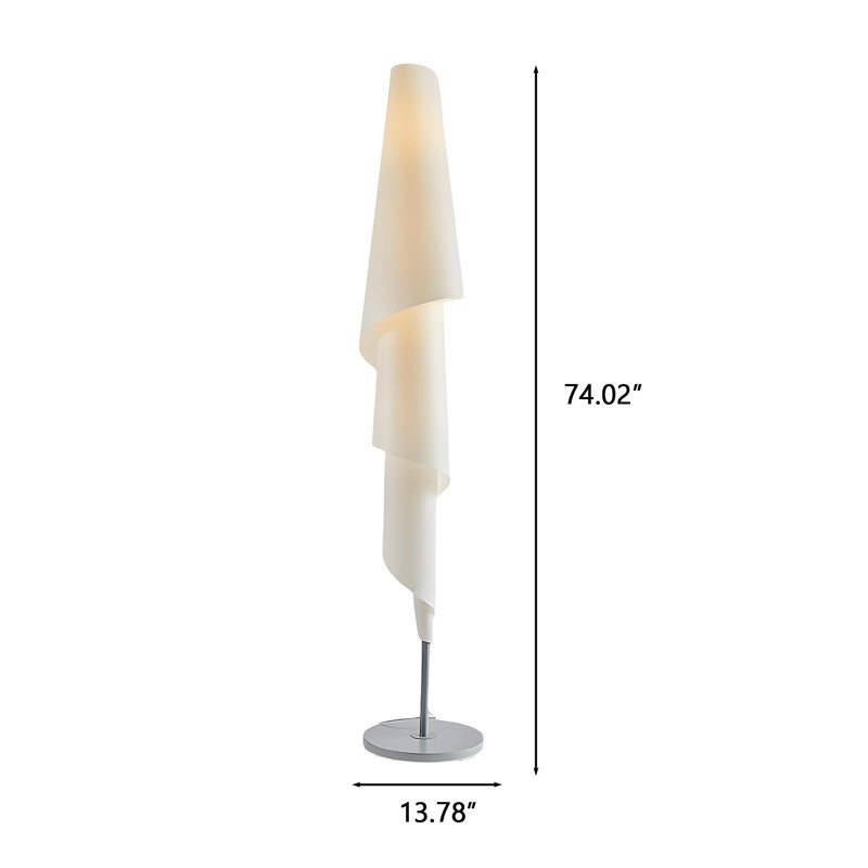 Lampe sur pied plissée de luxe 74,02 "H, lumière d'ambiance ambiante pour les salons, les chambres à coucher et les bureaux