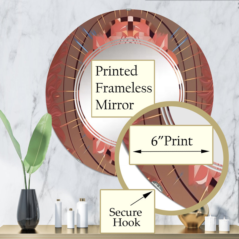 Zaurak - Miroir mural moderne rond, 32 po x 32 po