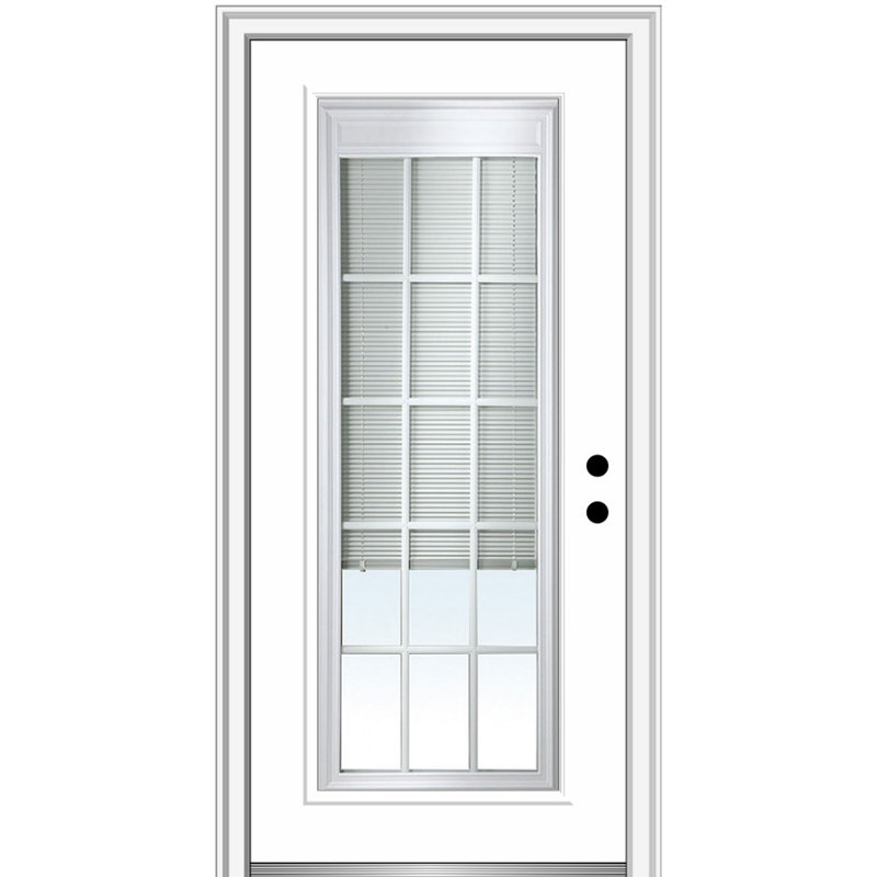 Portes d'entrée internes pré-montées en fibre de verre 1-Lite, Main droite, 32 po x 80 po