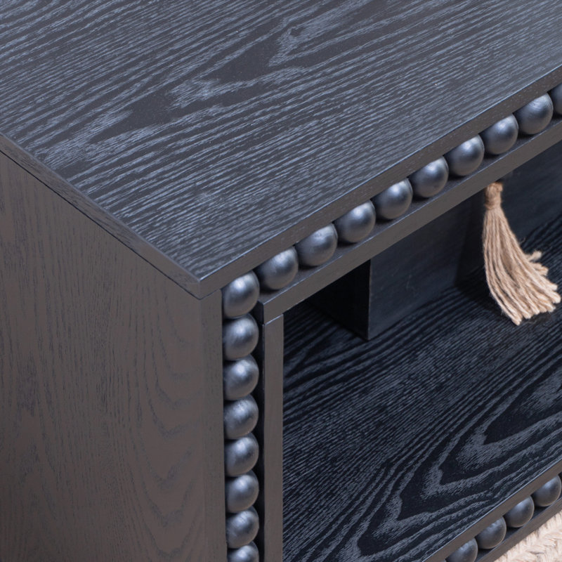 Table basse 47,6 "rectangulaire avec tablette de rangement ouverte, Noir