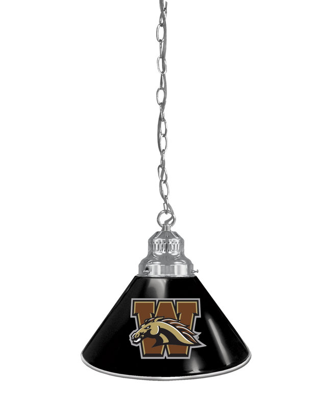 Mini-luminaire suspendu 1 lumière NCAA, Bucky-Badger de Wisconsin, Chrome
