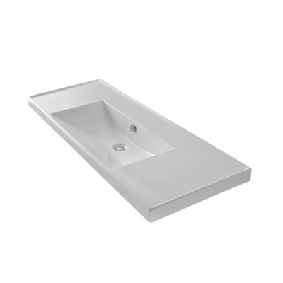 Scarabeo By Nameeks ML 18.3'' White Ceramic Rectangular Drop-in, Wall Mount Bathroom Sink with Overflow