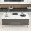 Table basse à plateau relevable moderne avec tiroirs gris et blanc Modern