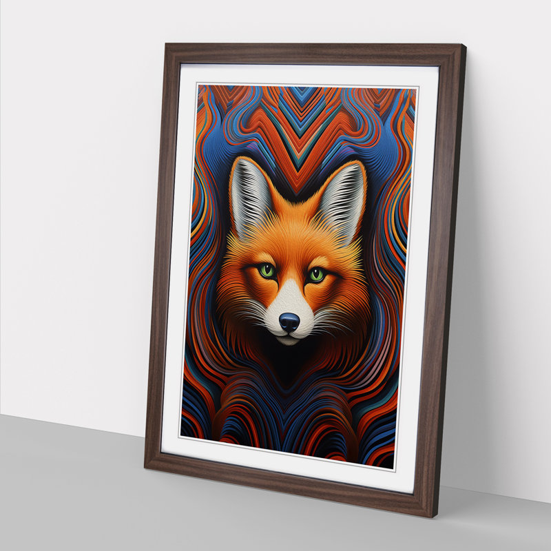 Single Picture Frame Print on Wood, Walnut Framed, 34cm H x 25cm W