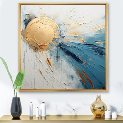 Gold and Blue Cosmic Paint - Print
