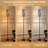 68.5" Standing Floor Lamp stripe animals jungle tiger zebra fur seamless repeating white black Dimmable Metal Pole Lamp with Linen Lampshade LED Bulb Included