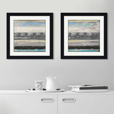 'Stratis I' 2 Piece Framed Acrylic Painting Print Set
