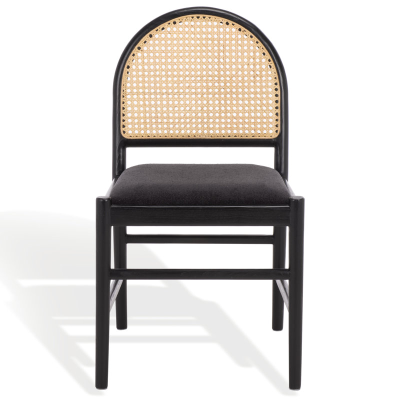 Laylie Leather Upholstered Dining Chair, Black Boucle, Black