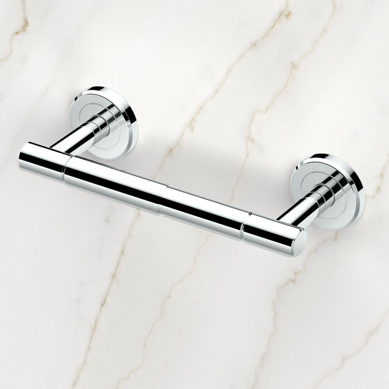 Latitude II Wall Mount Toilet Paper Holder | Double Post Spring Loaded Toilet Paper Holder, Chrome