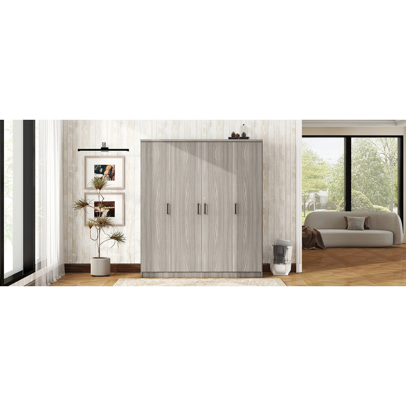 Armoire 4 portes avec 1 tiroir, Gris