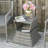 Rattan Wicker Side Table With Umbrella Hole, 2 Tier Storage Shelf For All Weather For Outdoor, Patio, Garden, Backyard