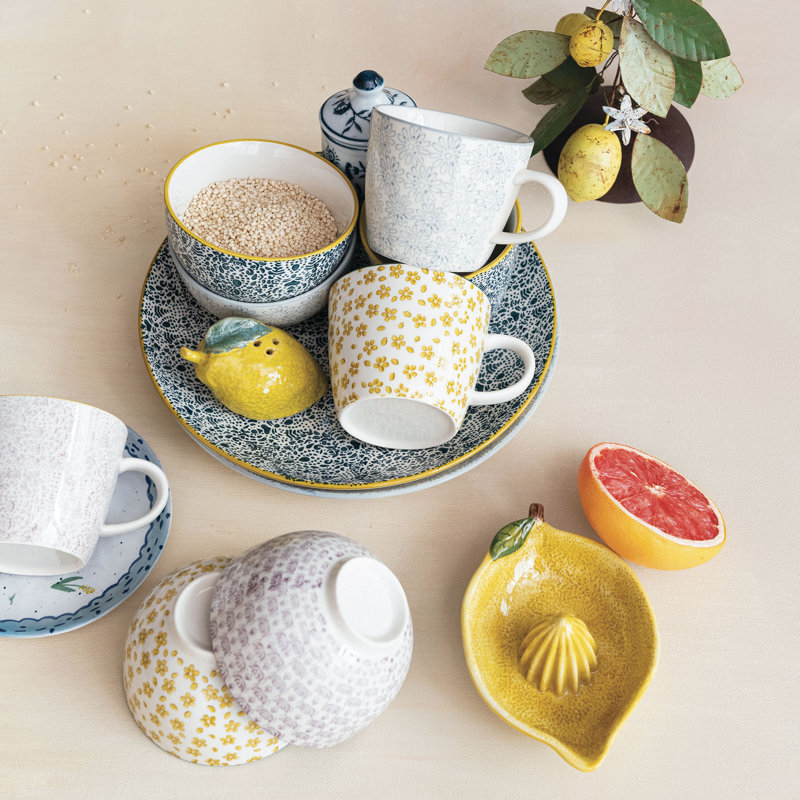 Ensemble de bols en grès floral