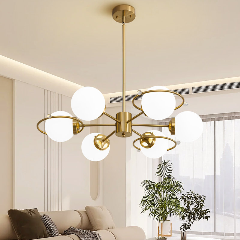 Lustre 6 lumières Nichee, Or