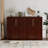 Solid Wood Queen Murphy Bed Cabinet with Storage Drawer, Built-in Charging station, Cherry Finish (Mattress Included)