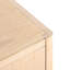 Armoire à 4 portes de style rustique avec surface en bois véritable, charnières à fermeture en douceur, coins arrondis, grand espace de rangement pour petits espaces d'aspect vieilli naturel, pieds en pin, fermeture en douceur et silencieuse, Space Daily