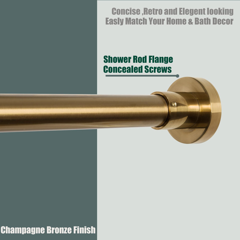 Champagne Bronze Adjustable Stainless Steel Wall Mounted Shower Rod