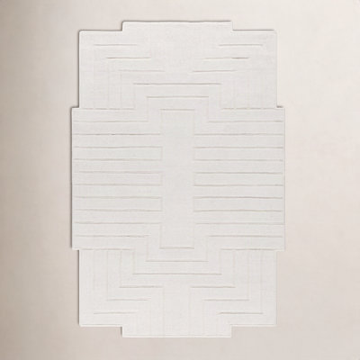Loretto Hand-Loomed White Wool Rug