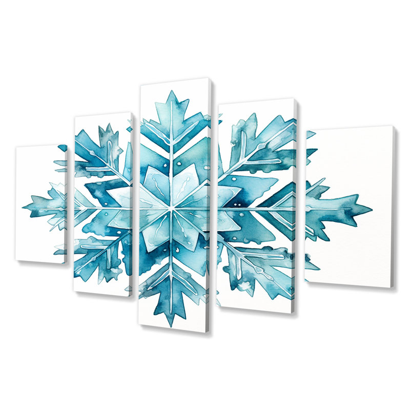 Décoration de Noël flocon de neige rose II - Botanicals 5 pièces, H 32 po x l 60 po