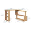 Bureau d'angle en forme de L, bureau pivotant à 360 degrés pour bureau à domicile avec étagères de rangement