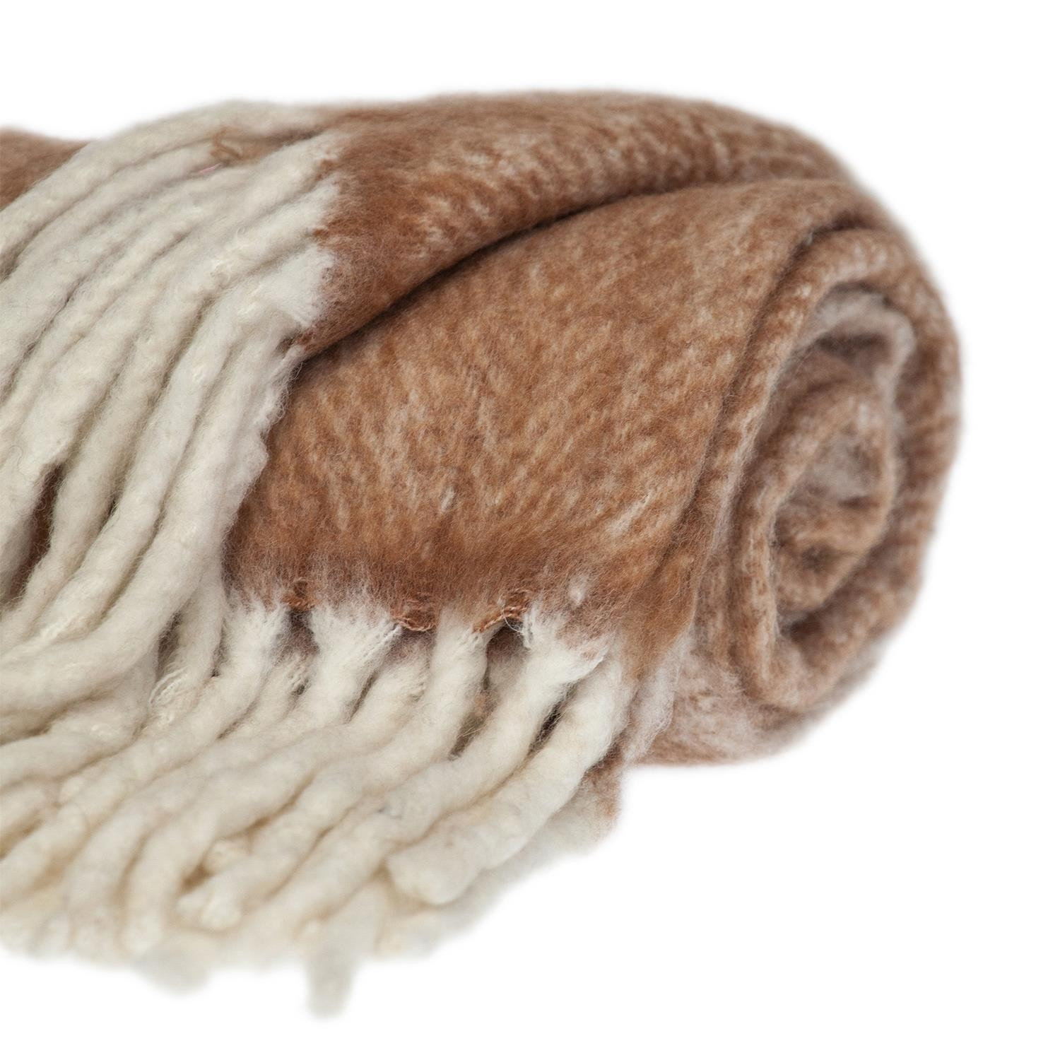 Ixia Knit Wool Blend Throw Blanket, Natural