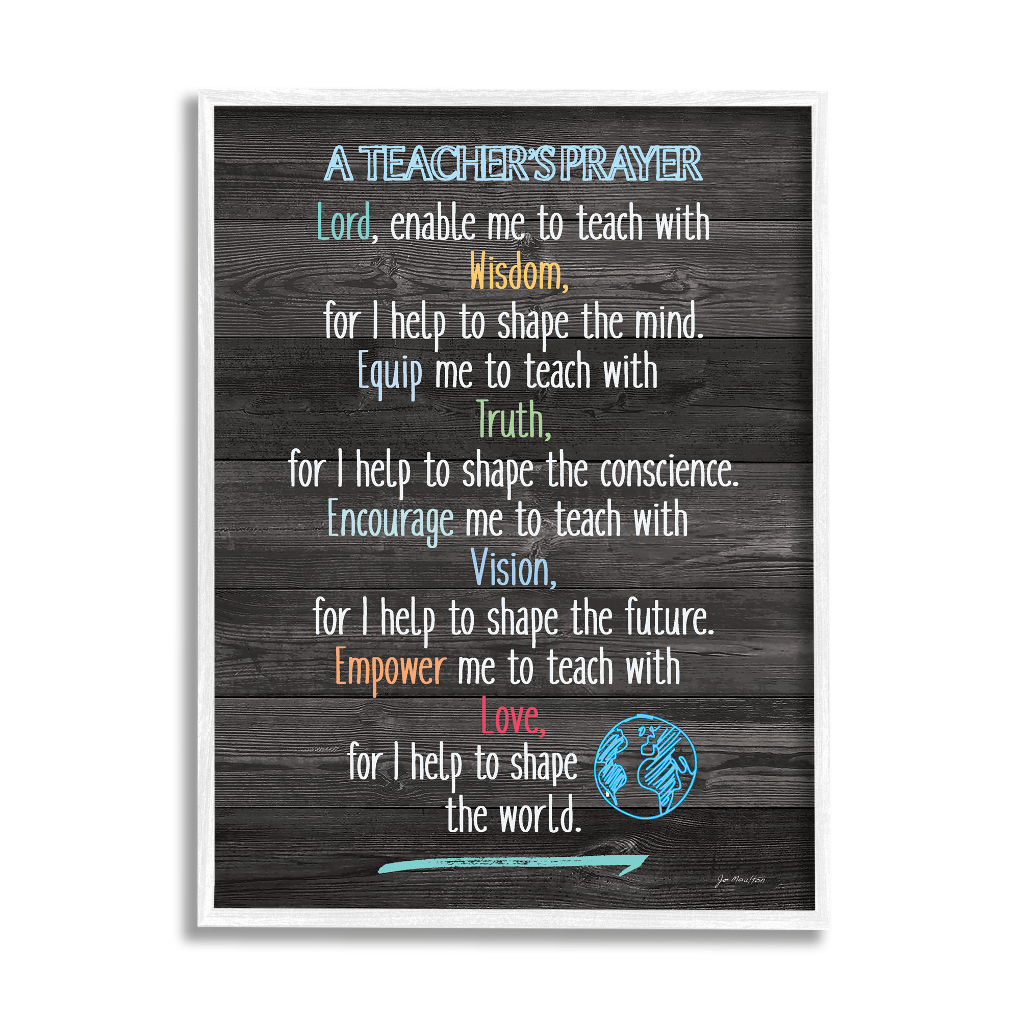 Stupell Industries Uplifting Teacher's Prayer Spiritual by Jo Moulton ...