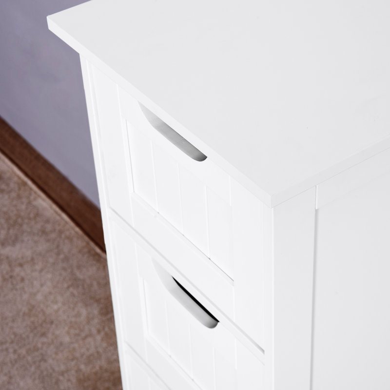 Armoire à tiroirs blanche polyvalente avec tiroirs spacieux pour divers articles Poignées de rangement autoportantes innovantes