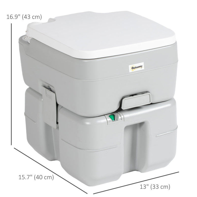 Toilette portative de camping 5,3 gallons pour adultes avec indicateur de niveau