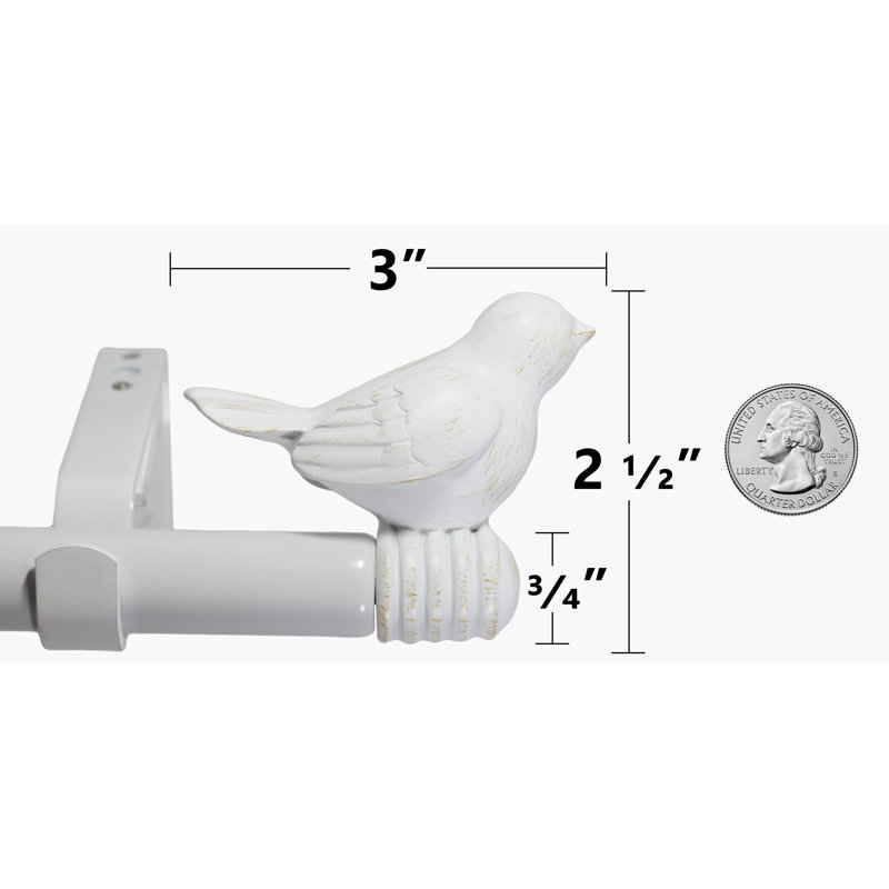 Tringle à rideaux simple réglable Kolb, 28 po à 48 po, Étain