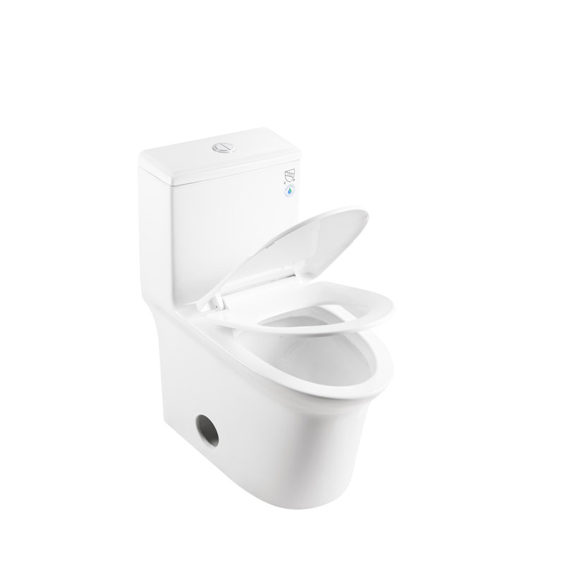Toilette 1,1 / 1,6, céramique, hauteur confortable 15,55 po, blanc, siège à fermeture en douceur, et une chasse d'eau en céramique, en hauteur, et approuvé
