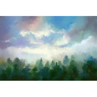 Morning Fog In The Forest - Wrapped Canvas Print