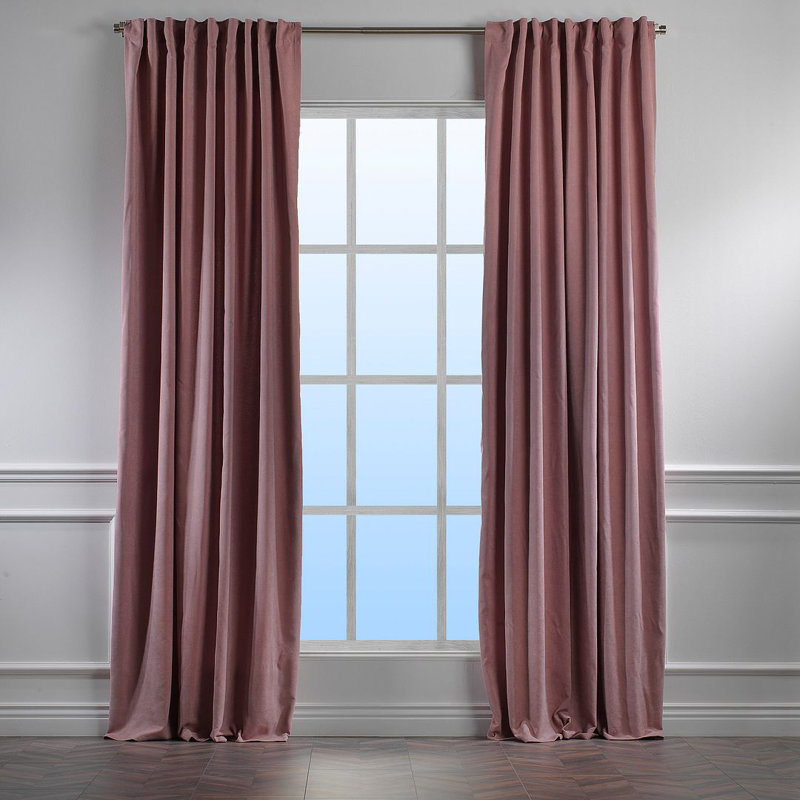 Panneau simple décoratif occultant très long et très large doublé, L 52 po x L 216 po, Rose