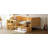 Wooden Twin Size Daybed with Storage Shelves and Lockers, Multi-functional Bed with Study Desk and Matching Stool-503526877