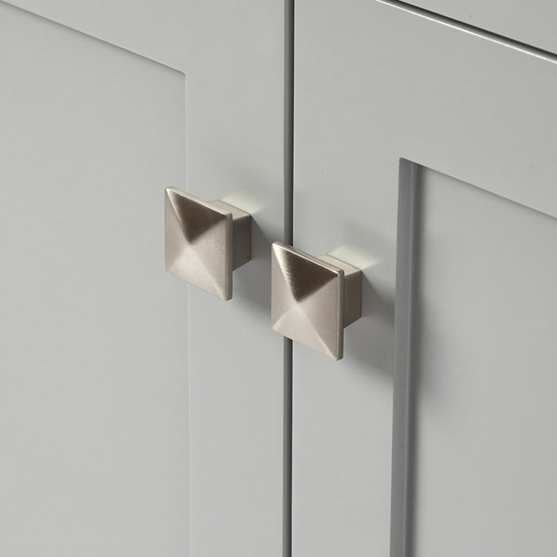 Cambridge 42'' W Single Bathroom Vanity Base, Gray, Brushed Nickel