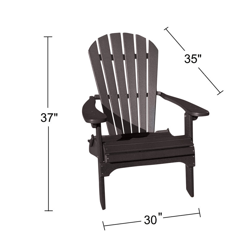 Ansel Plastic Folding Adirondack Chair - Poly Outdoor Furniture, Espresso